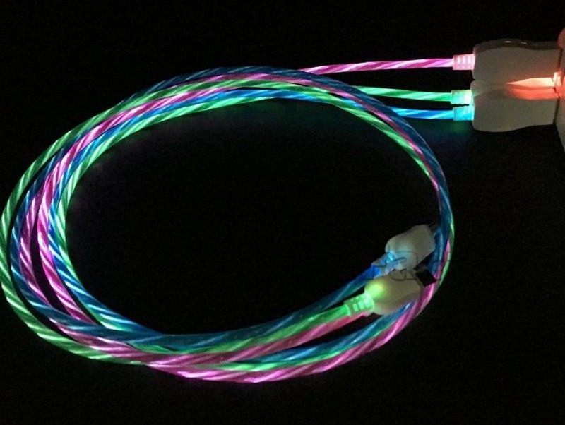 CANDYFLOW LIGHT EL LED 3ft data charger cable FOR MICRO-B smart phones & devices