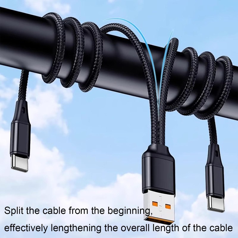 4FT Dual USB C Multi Type C Splitter Cable, 2 in 1 Multi Charging Cable Nylon... gallery