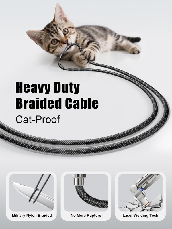 Upgraded 60W USB Cable 10FT,180°Rotation Long USB to USB Fast Charging Cable,... gallery