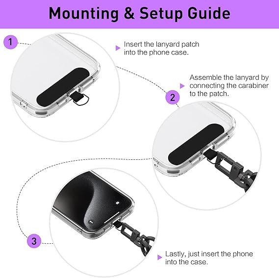 USA Phone Lanyard Crossbody Built in USB-C Fast Charging Cable with 2 Phone Tabs gallery