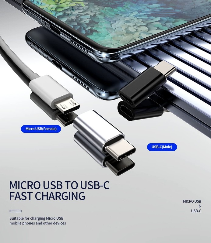 Micro USB Female to USB C Male(3pack) Adapter Android Port Charge Cable to Ty... gallery
