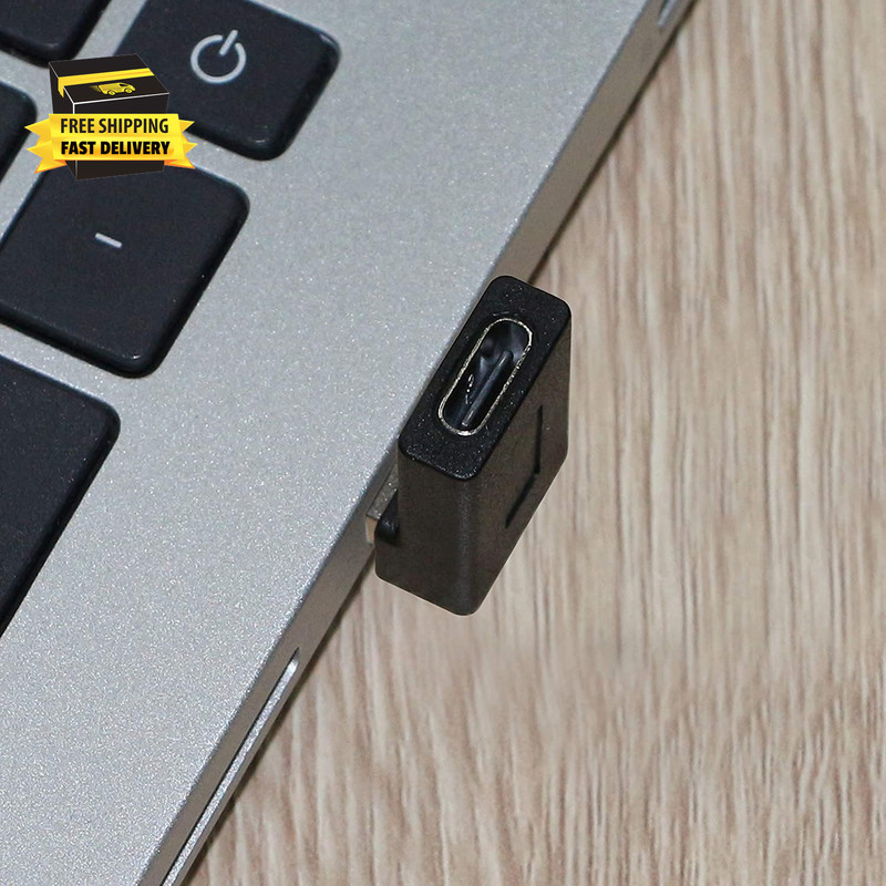 90 Degree USB to USB C Adapter (2-Pack) Right Angle Type-C Female to a Male Conv gallery