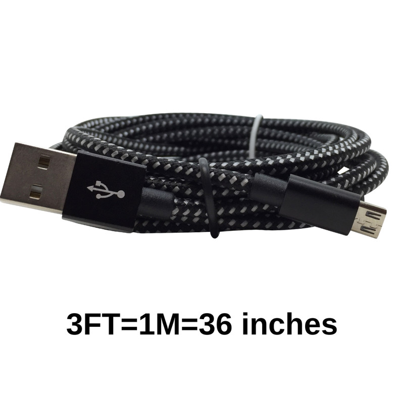 Braided Micro USB Data Cord 3/6/10Ft Fast Charger USB A Plug For Samsung Android