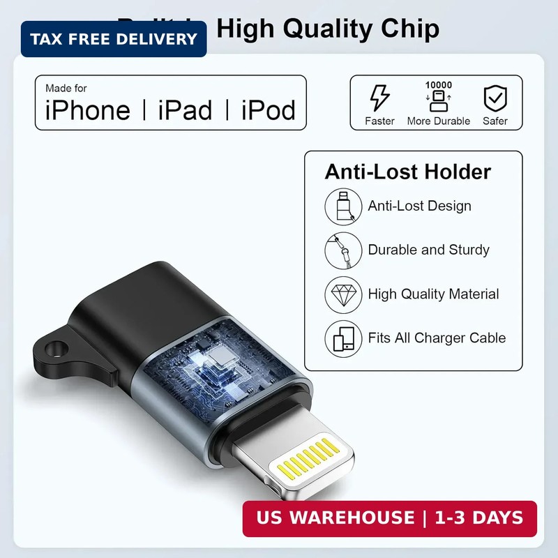 4 Pack USB C to Lightning Adapter [Apple MFi Certified] for iPhone 14/13/12/11/X gallery