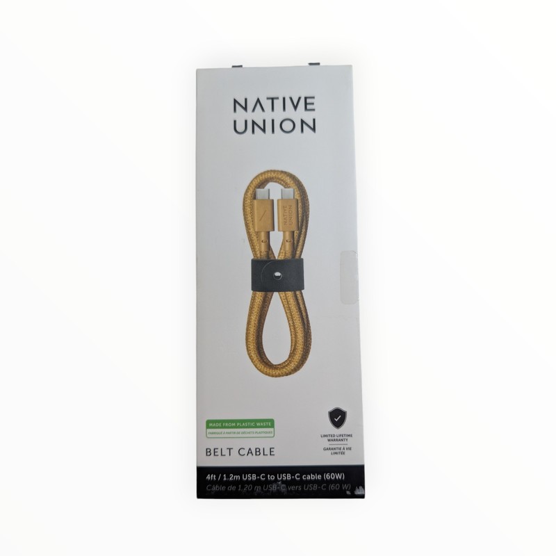 U3-O Native Union Belt Cable 4ft USB-C to USB-C 60w – Kraft Gold