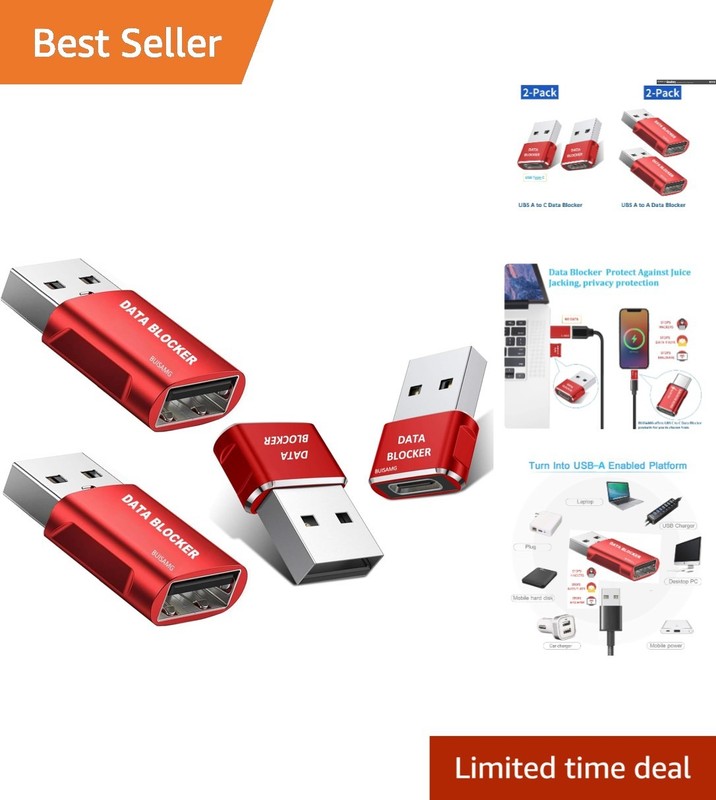 Protective USB Data Blockers – 4 Pack for Quick Charge & Juice Jacking Defense