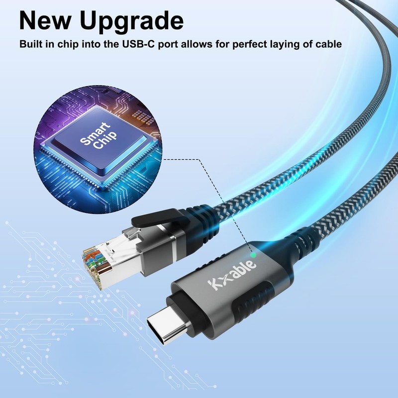 USB to Ethernet Cable 8FT, to RJ45 Cord, Gigabit Directly Connected, Thunderb... gallery