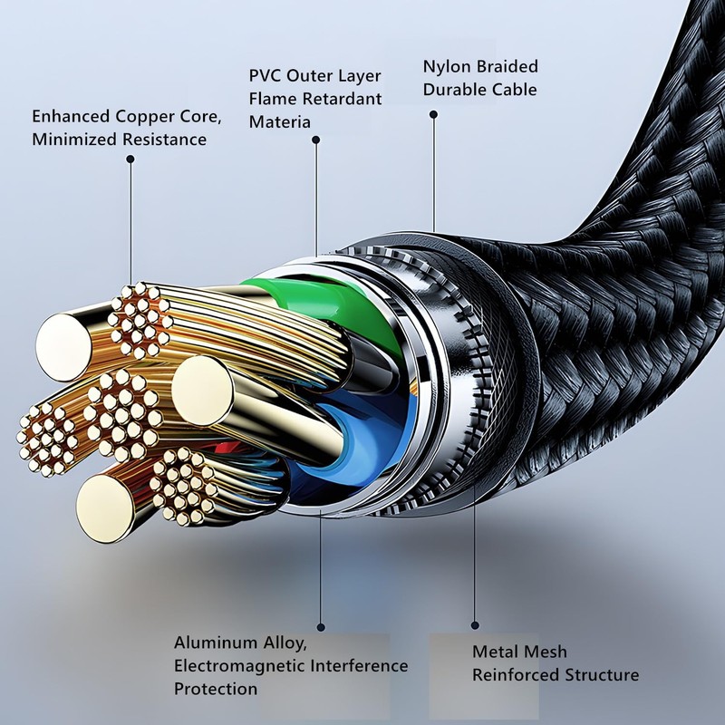 Tpenod USB A to C Cable,4 Feet Type C Cable with LED 4 feet, Black gallery