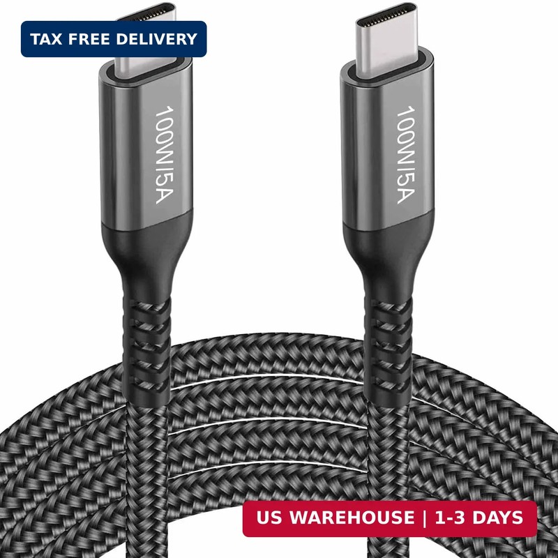15FT USB C to USB C Cable 100W/5A,Type C Fast Charging,PD Charger Cord for iPhon