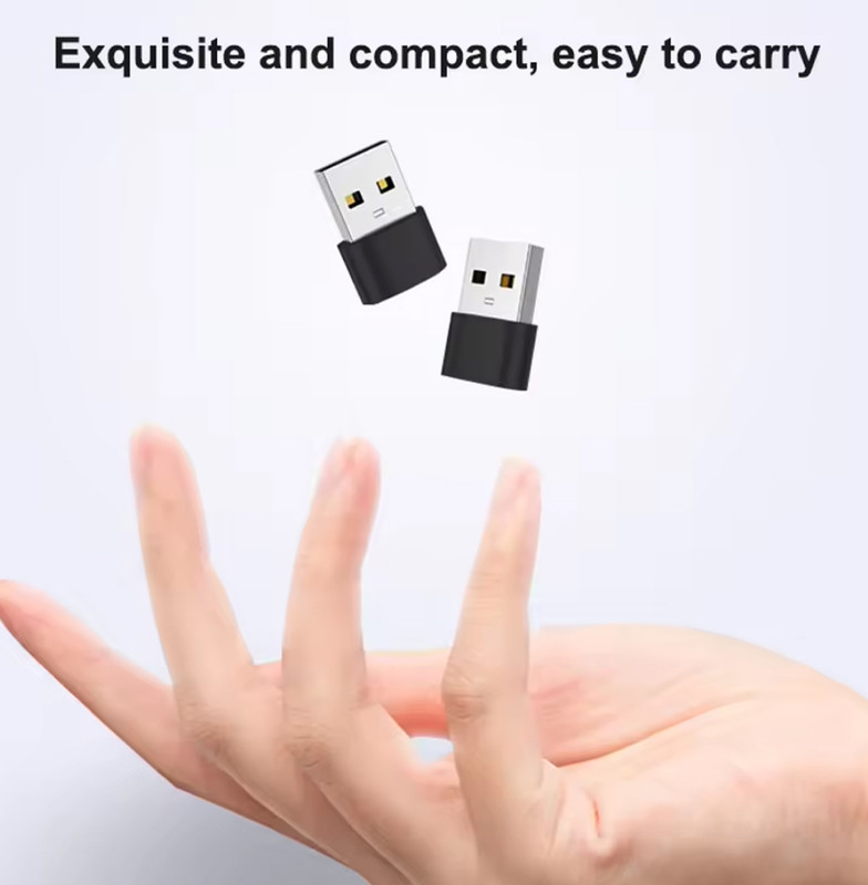 4 Pack, USB-C to Type A Adapter, Fast Charging and Data Transfer, Gray gallery