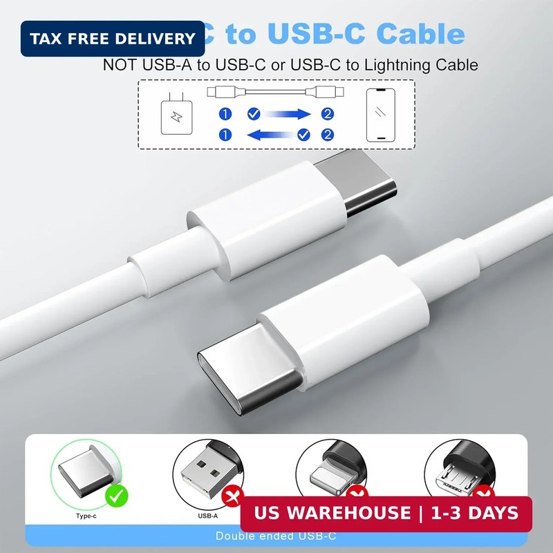2Pack for Apple USB C to USB C Charging Cable 3ft 60W,Type C to Type C Fast Char gallery