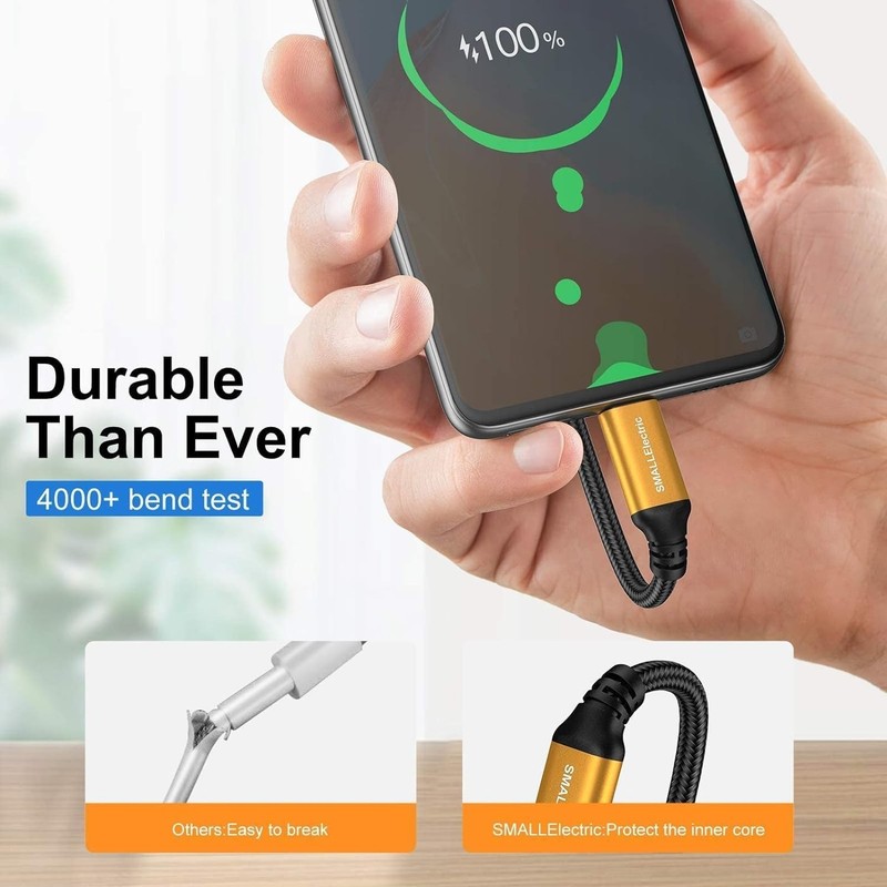 5-Pack 3FT USB Type C Fast Charger Cables - Universal Compatibility in Gold gallery