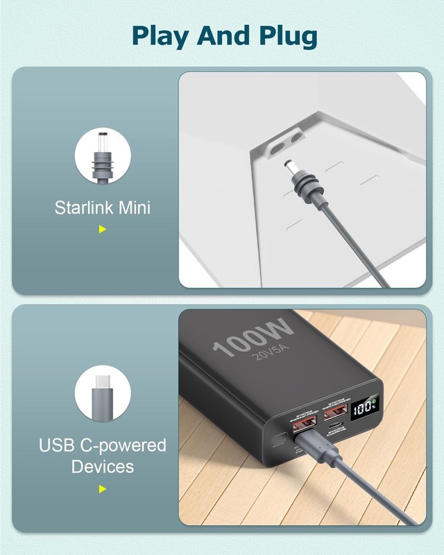 Starlink Mini Cable 10FT Starlink Mini USB C to DC Power Cable 18AWG PD 100W ... gallery