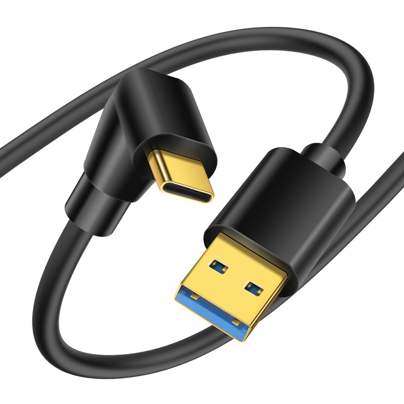 90 Degree USB Type C Cable 3.0 A Up Down Angle Fast Charge Cord 0.5M/1.6FT