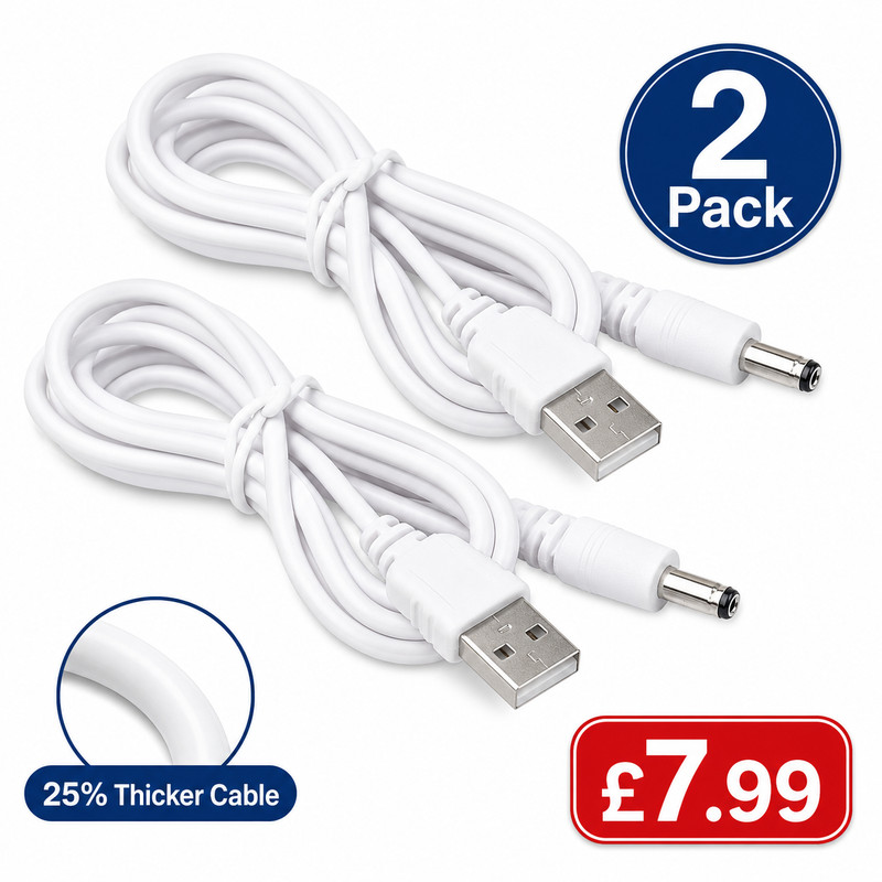 2 Pack USB Charging Cable for VTech RM2751HD Digital Baby Monitor Charger Lead