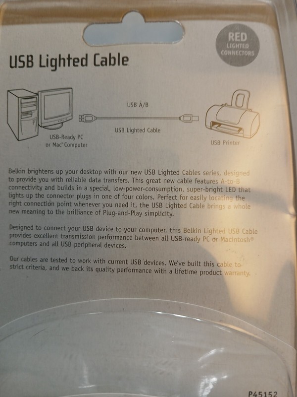 Bellkin Lighted Usb Cable 6 Ft. Red gallery