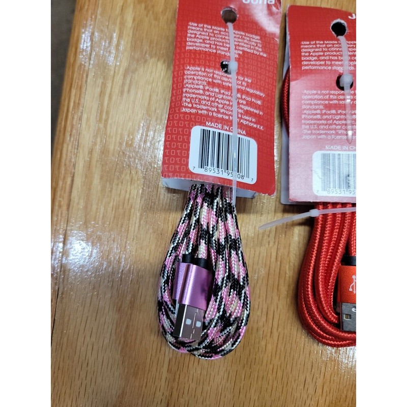 10 FT Heavy Duty Braided USB Charger Cable Cord iPhone 14 13 12 11 X 8 7 gallery