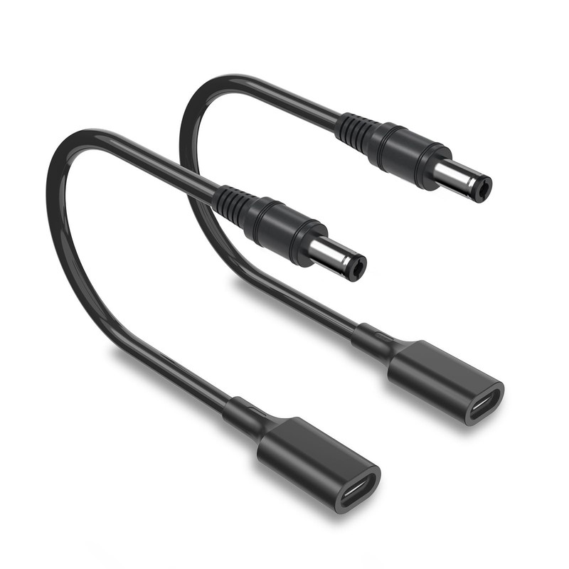 USB to DC 5.5mm x 2.5mm Power Cable, (1Ft 2Pack) 5V Female to Plug Supply Ada…