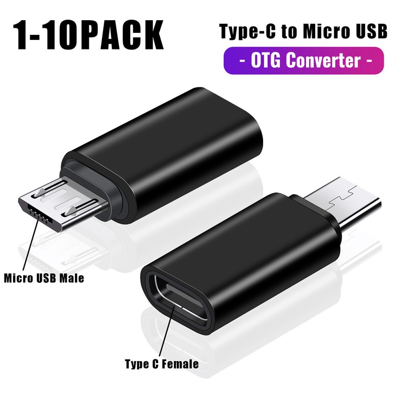 USB 3.1 Type C Female to Micro USB Male Adapter Converter USB-C Black Lot