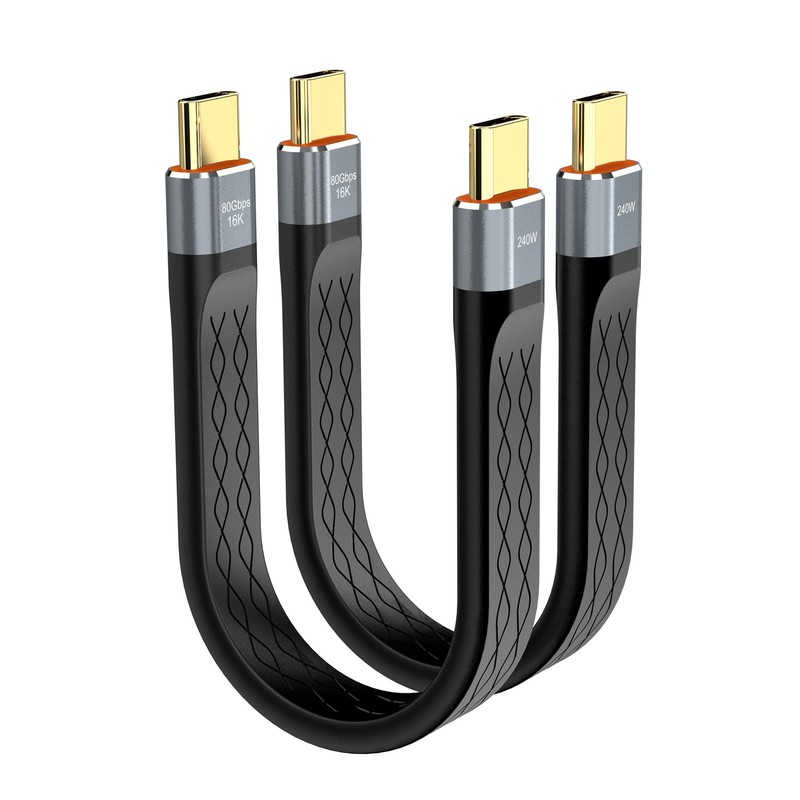 80Gbps USBC 4 Cable,with Thunderbolt 5/4, [13CM],flat FPC USB Cable,240W PD F…