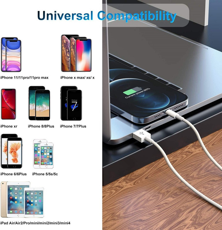50X 6FT/3Ft USB Charging Cable Cord For iPhone 14 13 12 11 6 SE Fast Charger LOT gallery