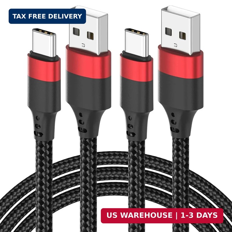 USB to USB C Cable 3ft, 2 Pack USB A to USBC Cable, Braided Type C Charger Cord