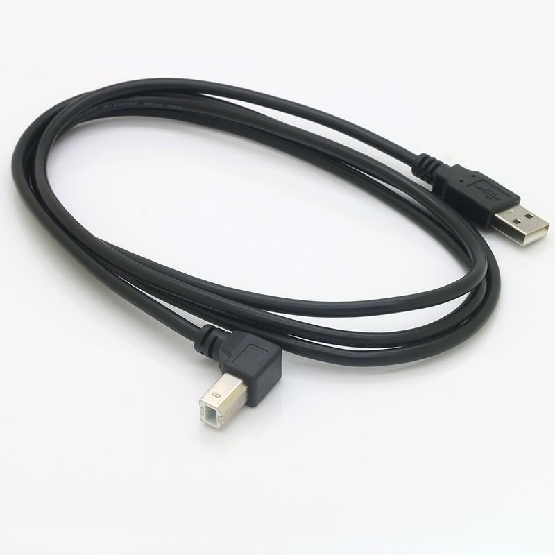 59inch 90 Degree USB 2.0 A Male to B Male Printer Scanner Cable Cord with 480…