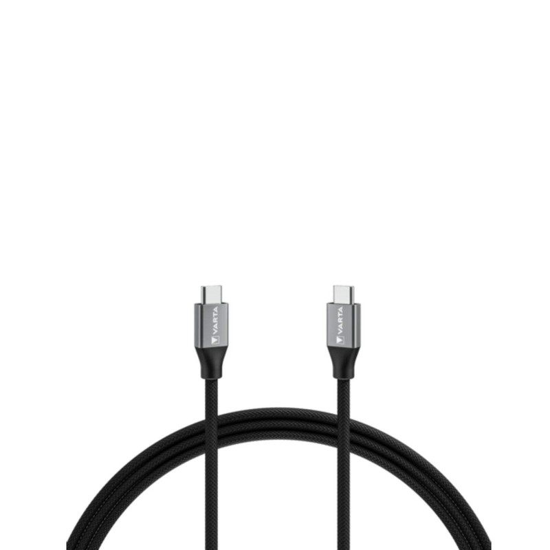 VARTA USB C to Cable 2m Black Nylon 100W Fast Charge 10Gbps Sync gallery