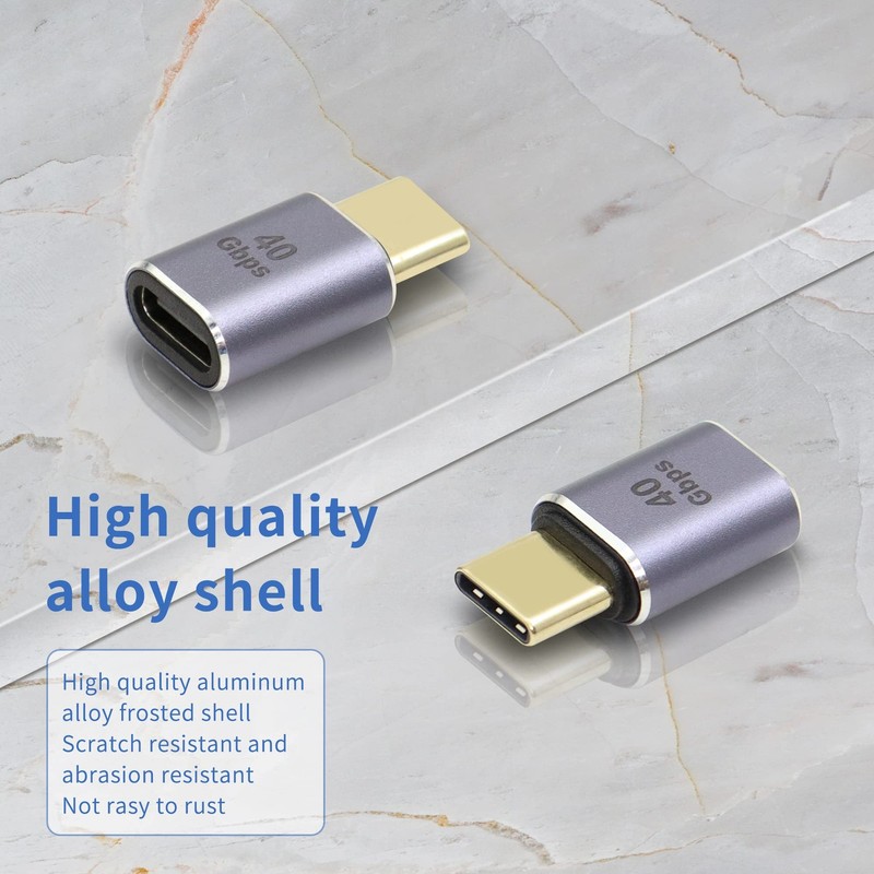 USB C Male to Female Coupler USB4.0 Type C Expansion Adapter 40Gbps 100W Data... gallery