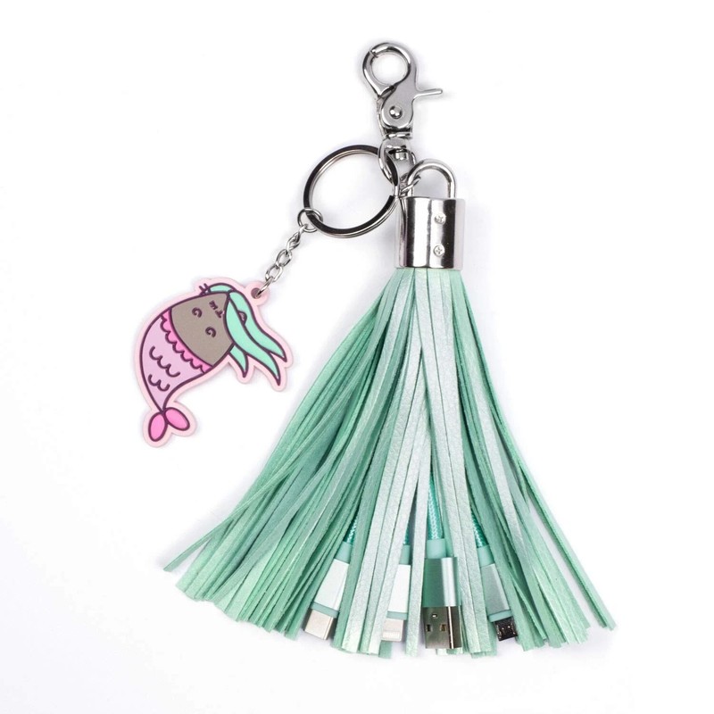 Pusheen USB Mermaid Cat 3 in 1 Tassel Charging Cable Brand New gallery