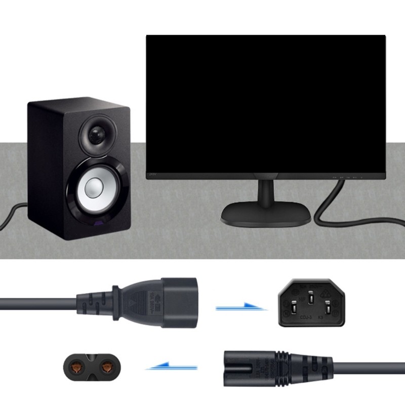 Lightweight C14 to C7 Conversion Cable Flexible Power Cable Efficient for Room gallery