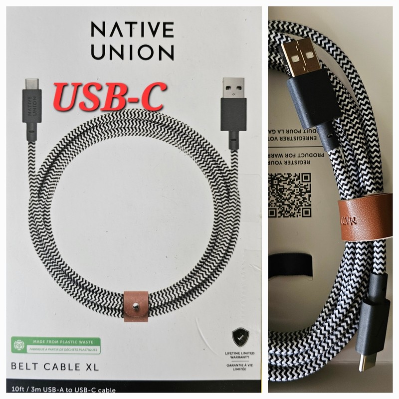 Native Union 10′ USB Type C charging Cable for Samsung S23 S22 S21 iPhone 15 pro