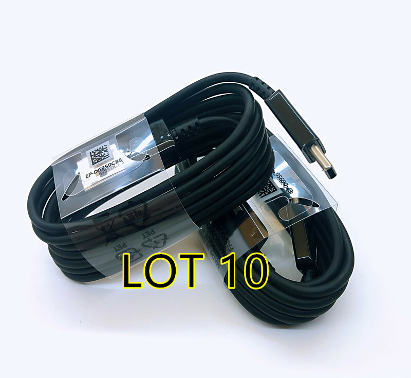10PK type-C Fast Charging USB-C cable For OEM Samsung Galaxy S8 S9+ S10 N8 N9 BK