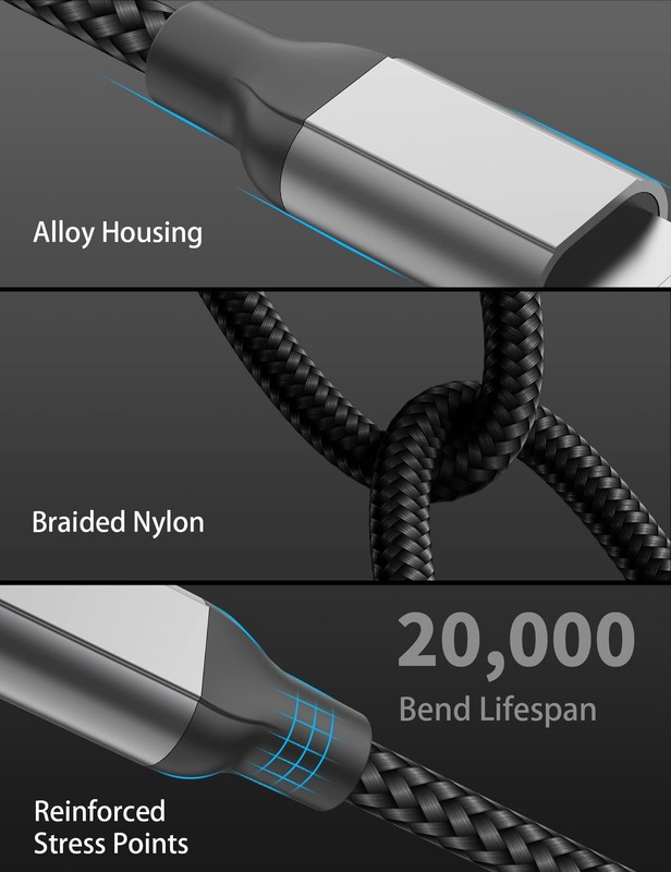 Acecene 2Pack MFi Certified 3ft USB-C to Lightning Cable - Fast 3FT, Black gallery