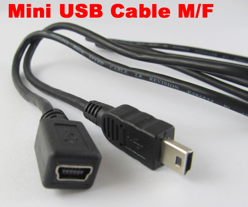3.3FT Mini USB 5pin Male to Female Jack Extension Cable 1 meter USB Data Cable gallery