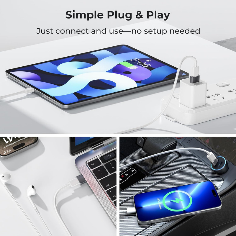 USB to USB C Adapter for Iphone 17 Pro Max,17E 16 15 Charger Adapter gallery