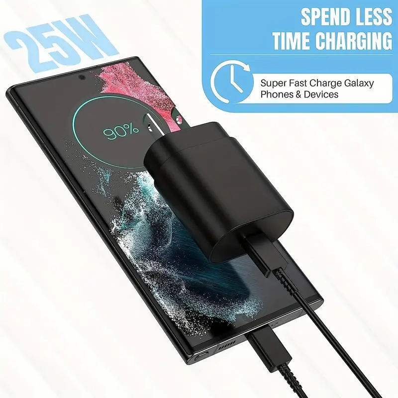 25w Type USB-C Fast Wall Charger+6FT Cable For Samsung Galaxy S20 S21 5G lot US gallery