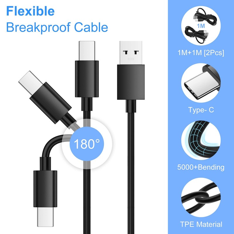 10mm Extended Tip USB Type C Data Sync Charger Cable, 1M Length USB-C Chargin... gallery
