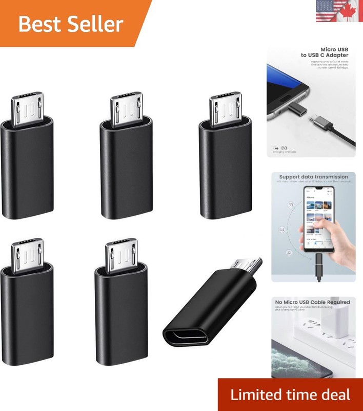 Compact 6-Pack USB-C Adapters for Micro USB Devices – Charge & Sync Anywhere