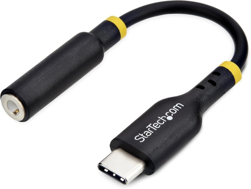 StarTech.com USB-C to 3.5mm TRRS Headphone/Headset Jack Audio Adapter, Black