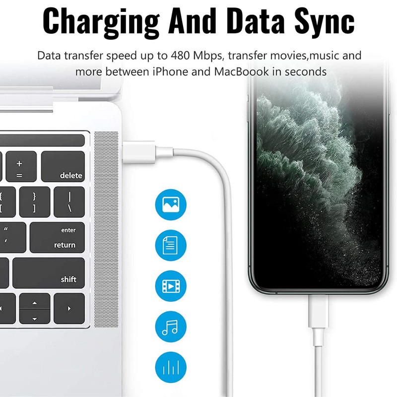 Fast Charger Dual USB-C For iPhone 15 16 17 iPad Samsung 40W Cube PD Type-C Cord gallery