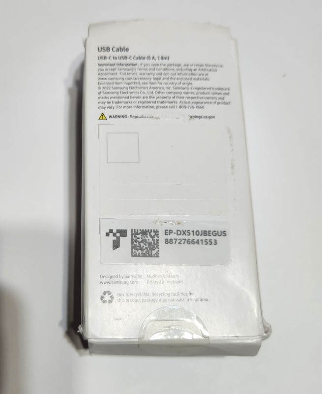 NEW Original Black Samsung USB-C to USB-C 1.8m (5A) Cable EP-DX510 - SEALED gallery