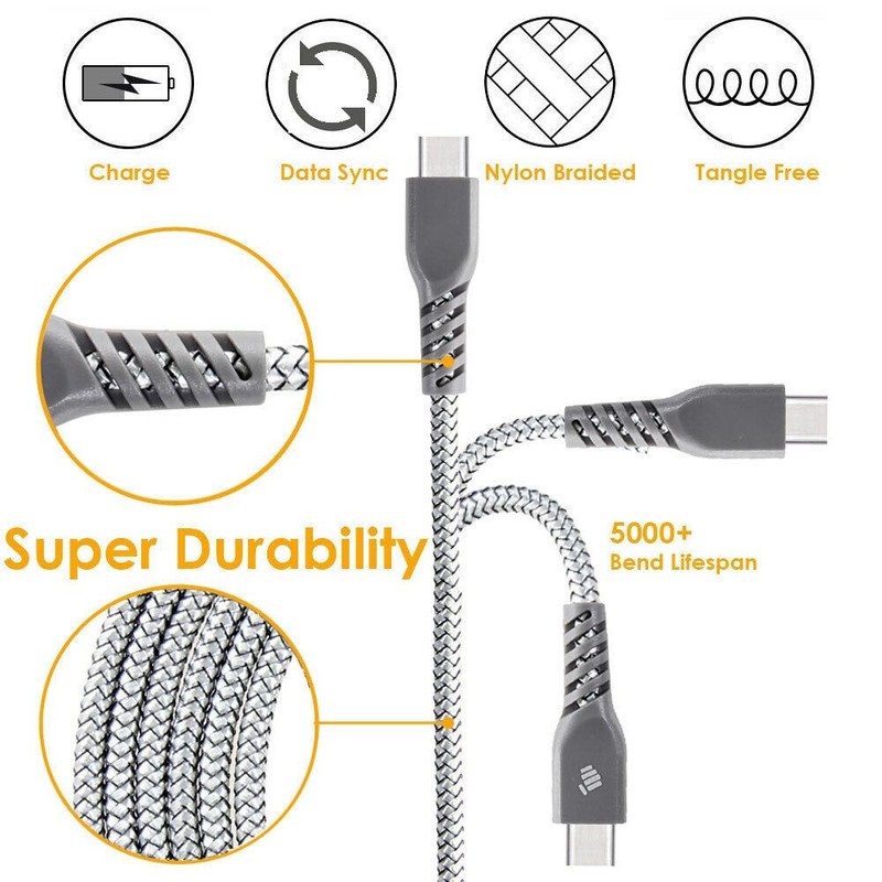 Strong BRAIDED USBC Sync Charger Cable Lead for Samsung Galaxy A20e A22 A02s A12 gallery