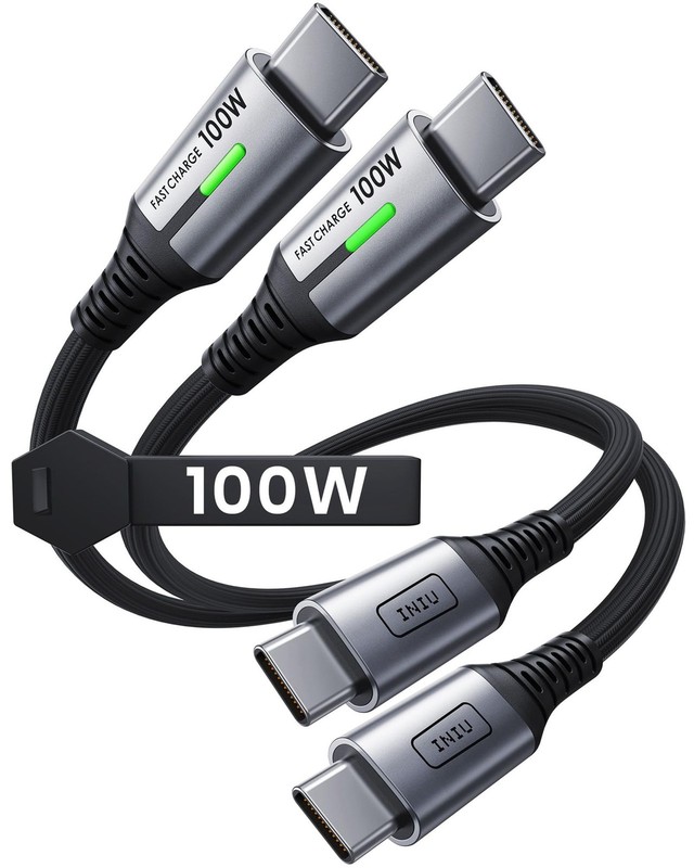 100W Short USB C to USB C Cable 1ft 2-Pack Type C Cord for iPhone 16 Pro Max …