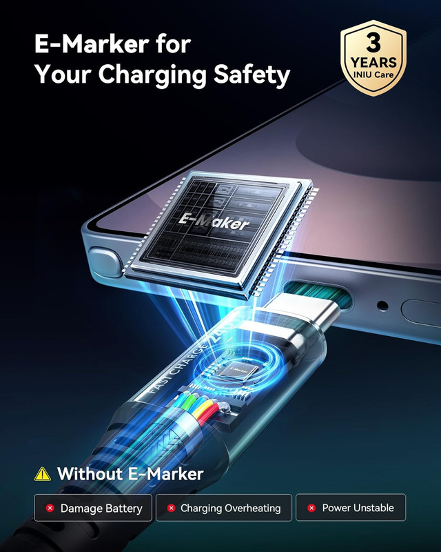 USB C to USB C Cable, 240W Fast Charging Type C Charger Cord, Braided USBC Phone gallery