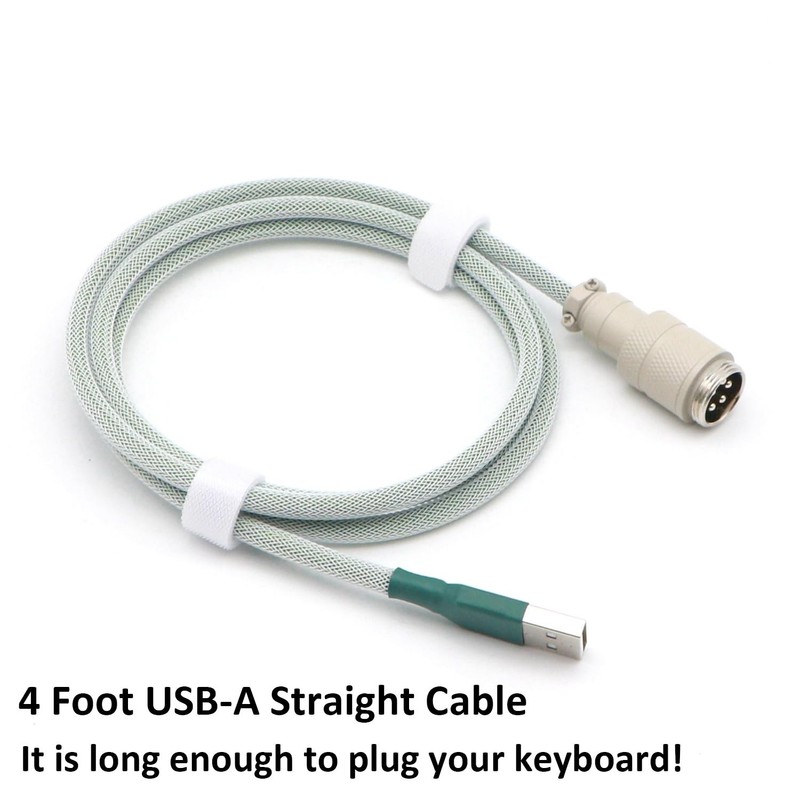 Pro Coiled Keyboard Cable Double-Sleeved Mechanical Keyboard Cable with 5Pin ... gallery
