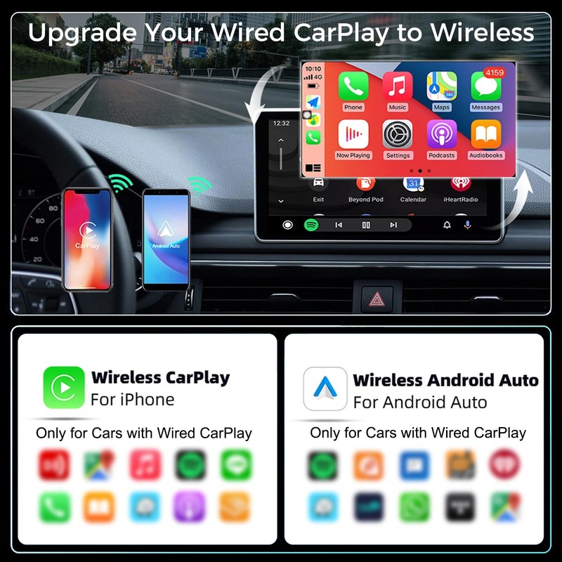 Wireless CarPlay Adapter 2026 Upgraded,CarPlay & Android Auto 2-in-1, Mini US... gallery