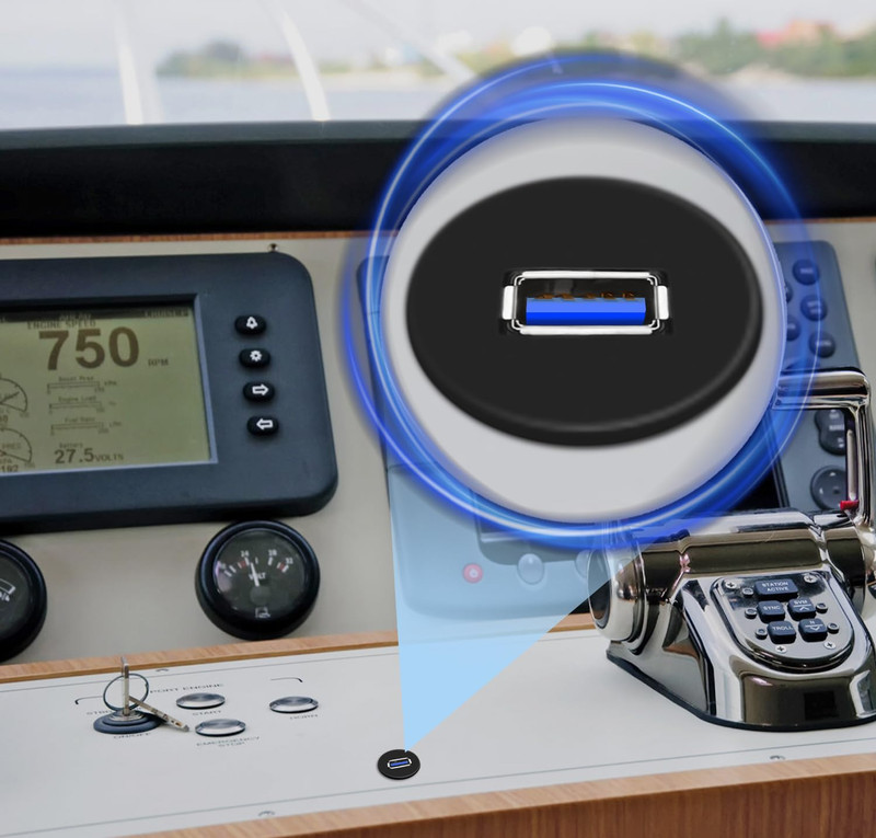 Single Port USB 3.0 Car Flush Mount Cable USB Dash Mount Adapter gallery
