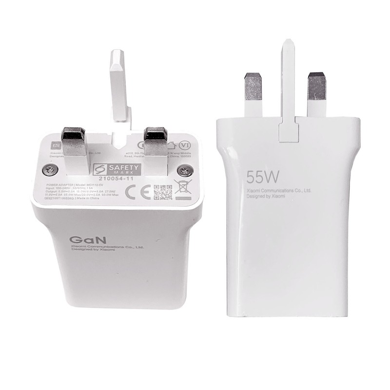 Genuine Xiaomi Charger 55W UK Mains Plug GaN MDY-12-EV Head
