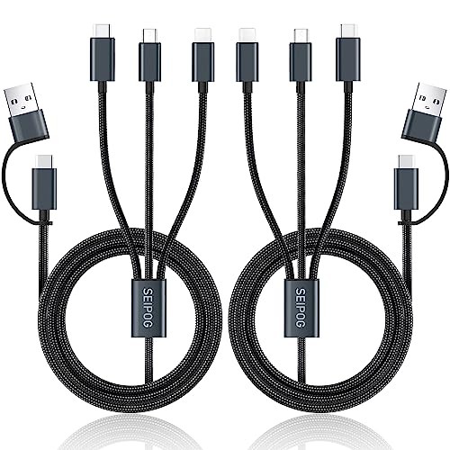 Multi Charging Cable 5 in 1, 2PCS 4FT USB C/A Multi Charger Cable to Type gallery